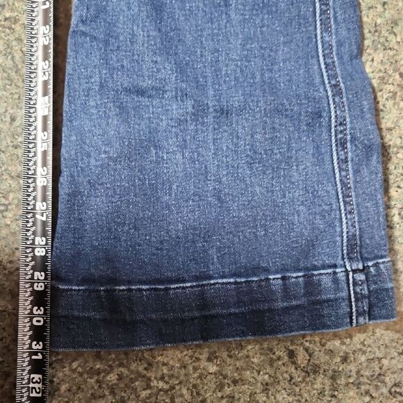 Rock & Roll Denim Blue Flare Wide Leg Jeans Pants Women 27 Waist  32 Inseam - Picture 8 of 13